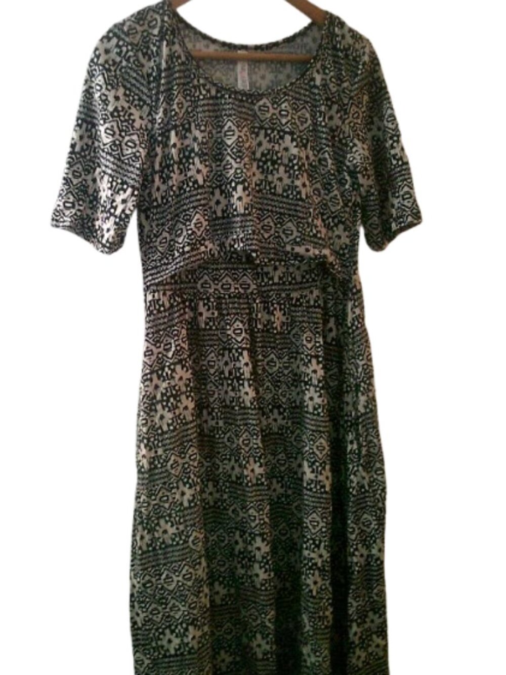 Latched Mama Drawstring Midi Dress for Maternity & Nursing, SZ Large